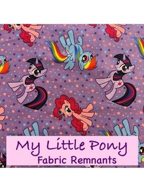 My Little Pony 2014 Home Decor Fabric Remnants (4 pieces)